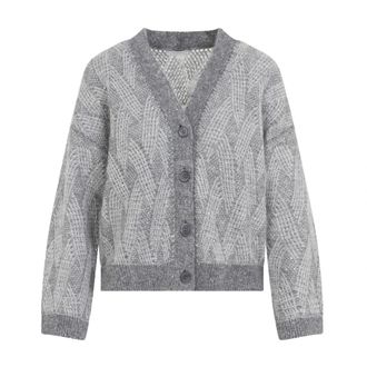 PESERICO Alpaca- Wol en Mohair Vest - Dames - Vesten - Grijs - S - Wol - Truien & Vesten