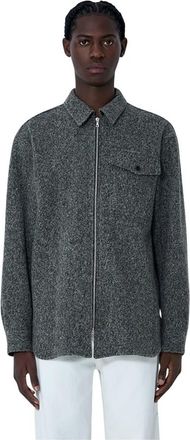 Dries Van Noten Herringbone Zip Jacket - Heren - Zomerjassen - Grijs - L - Jassen
