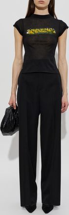 Balenciaga Asymmetrical Cut T-shirt, Womens, Black