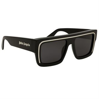 Palm Angels Mens Accessories Salton Rectangle Sunglasses in Black Dark Grey - One Size