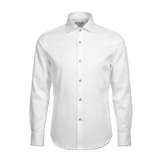 Michael Kors Elegante Poplin Stretch Overhemd - Heren - Zakelijke Overhemden - Wit - 5XL - Katoen - Overhemden