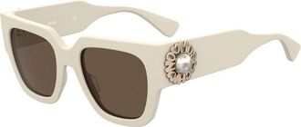 Moschino Sunglasses Square Full Rim, Havana Frame And Grey Lens Mos153/s0086Ir