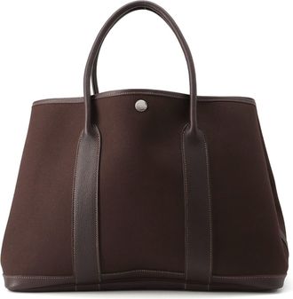 Herm&egrave;s Marron Toile Officier Tote Bag (Pre-Owned)
