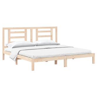 Berkfield Home Beautiful Bed Frame Solid Wood Pine 200x200 cm in Natural