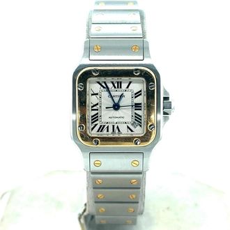 Cartier Pre-owned Cartier Santos Silver Guilloche Dial Ladies Watch W20057C4