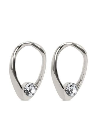 Dries Van Noten oval hoop earrings - Silver