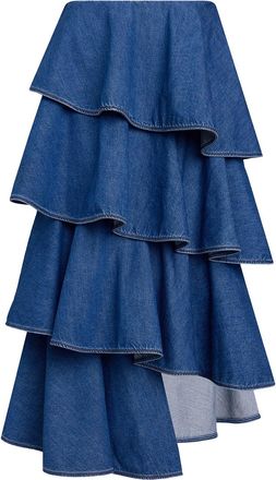 Alaia Spiral Denim Skirt-Donna