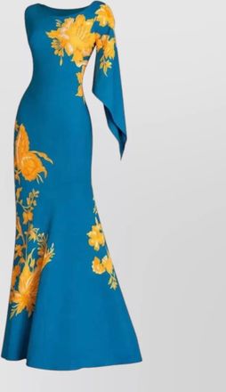 Etro one shoulder floral print evening dress