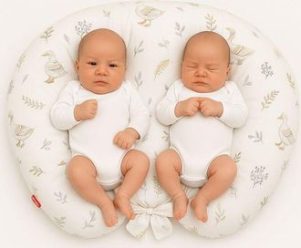OEM Almohada Para La Lactancia De Gemelos + Funda Extra&iacute;ble - Gansos