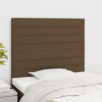 vidaXL Cabeceros 2 Unidades De Tela Marr&oacute;n Oscuro 100x5x78/88 Cm Vidaxl