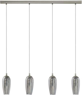 Eglo Eglo Farsala - 4 Light Ceiling Pendant Bar Satin Nickel with Smoked Glass Shades, G9