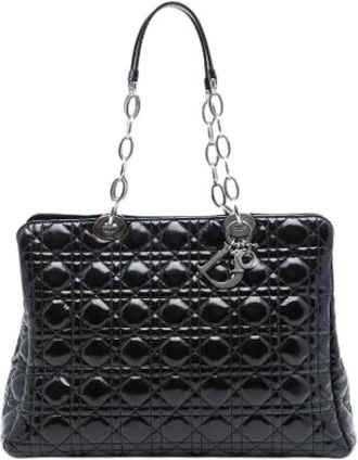 Dior Pre-owned Lady Soft Shopping Tote - Dames - Vintage Shopper - Zwart - ONE Size - Leer - Vintage