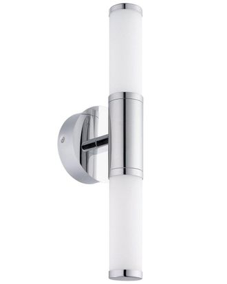 Eglo Eglo Palmera 1 Light Integrated Led Bath/Vanity Wall Light With Chrome Finish & Opal Glass Shade
