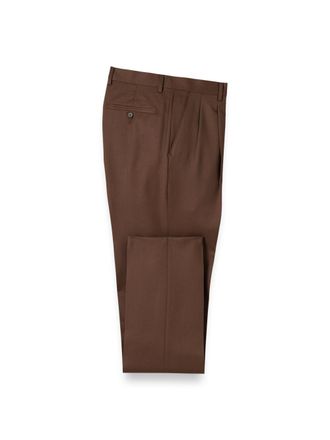 Paul Fredrick Wool Gabardine Pleated Pants