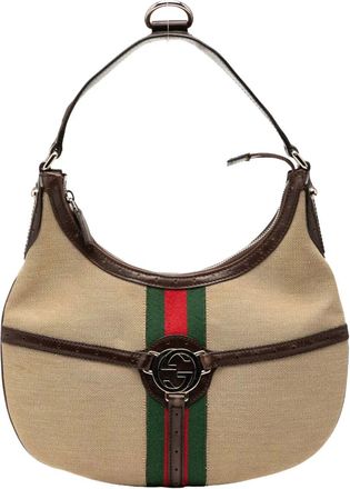 Gucci 2000-2015 Canvas Web Reins hobo bag - Bruin
