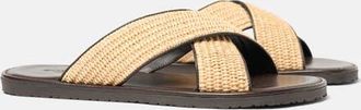 Scarosso Ettore Sandals in Beige - Raffia at Nordstrom, Size 46