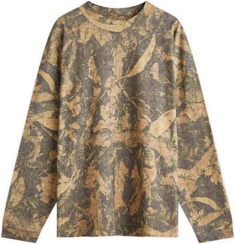 Acne Studios Leaf-Patterned Brown T-Shirt With Classic Fit