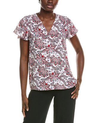 Jones New York Flutter Sleeve Blouse