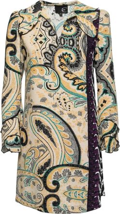 Cavalli Pre-Owned paisley-print mini dress - Neutrals