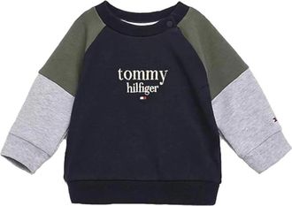 Tommy Hilfiger Green Baby Logo Colorblock Sweatshirt