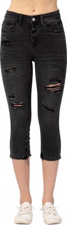 Judy Blue Charlotte High Waist Skinny Capri In Black