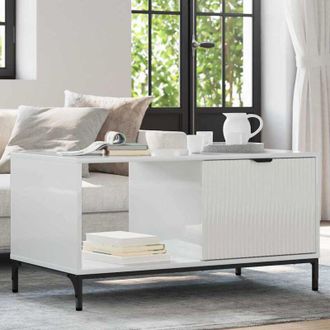 vidaXL vidaXL Tavolino da salotto Bianco lucido 90 x 49 x 46 cm