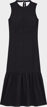 Theory Tiered Lightweight Wool Midi Dress