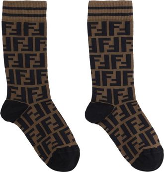 Fendi Calzino con monogramma FF - Marrone