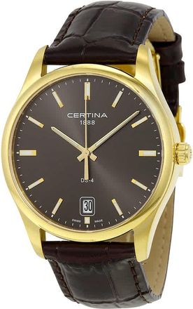 Certina DS-4 Quartz Grey Dial Brown Leather Mens Watch C022.610.36.081.00