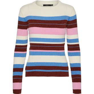 Vero Moda Chili Stripe Sweater in Birch Stripes Blue at Nordstrom Rack, Size X-Small