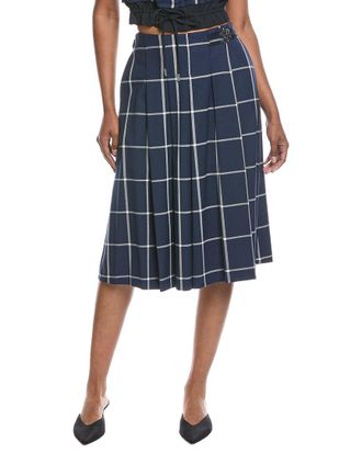 SIMKHAI Simkhai Coryn Pleated Midi Skirt