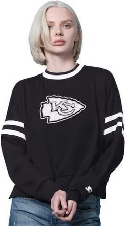 Starter Womens Starter Black Kansas City Chiefs Rally Drop Shoulder Cropped Sweatshirt at Nordstrom, Size Xx-Large