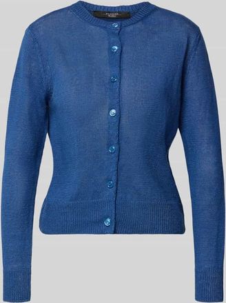 Max Mara Regular Fit Strickjacke aus reinem Leinen Modell BADIA in Royal, Gr&ouml;&szlig;e XL