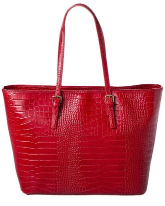 Persaman New York Penny Croc-Embossed Leather Tote