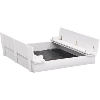 vidaXL Sabbiera in Legno di Abete Bianca 95x90x15 cm - Vidaxl