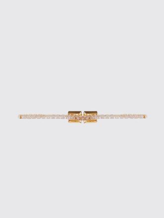 Elisabetta Franchi Brass Necklace with Set Rhinestones