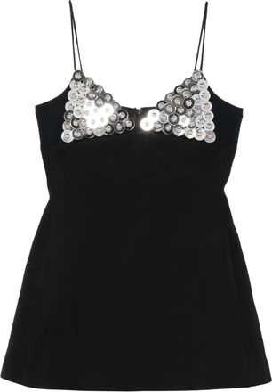 DAVID KOMA Verfraaide mini-jurk - Zwart