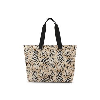 Freddy Borsa Shopper in canvas animalier con zip