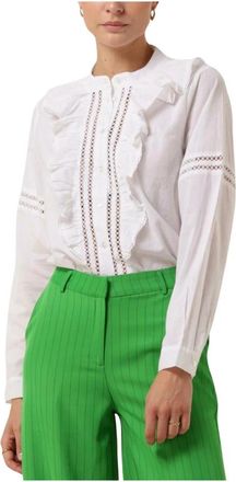 Lollys Laundry Rikshaw Blouse - Dames - Blouses - Wit - M - Katoen - Overhemden
