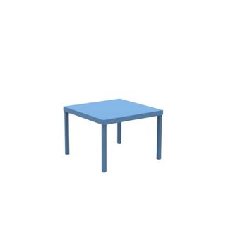 MondoViro Mesa de centro de jard&iacute;n cuadrada de metal azul 40x40 cm 38,5h