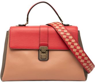 Bottega Veneta Pre-owned Bottega Veneta Medium Tricolor Nappa Piazza Top Handle Satchel Ladies B07429402X