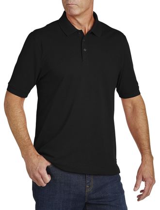 Cutter & Buck Mens Big & Tall 35+UPF, Short Sleeve Advantage Polo Shirt, Black, 4XL