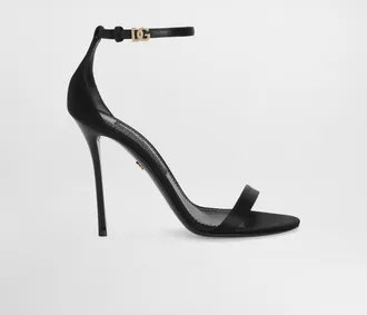 Dolce & Gabbana Keira Satin Sandal - Woman Sandals And Wedges Black Viscose 36.5