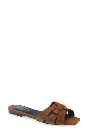 Saint Laurent Tribute Nu Pieds Slide Sandal in Land at Nordstrom, Size 10.5Us