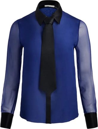 Alice & Olivia Brady Shirt - Dames - Overhemden - Blauw - S - Overhemden