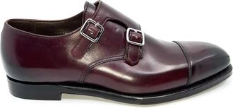 Crockett & Jones Repton Double Monk Strap Schoen - Heren - Nette schoenen - Rood - 41 1/2 EU - Leer - Schoenen
