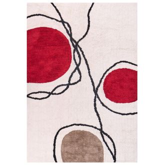 Beliani Beliani - Alfombra De Algod&oacute;n Beige Rojo Marr&oacute;n Negro 160 X 230 Cm Patr&oacute;n Abstracto Bolat