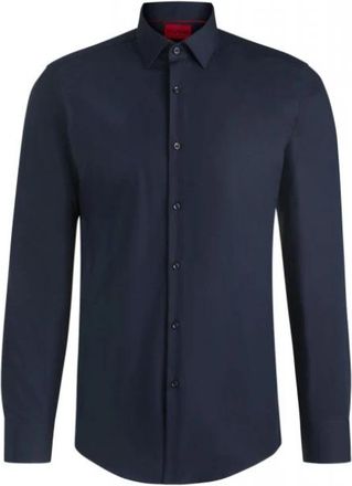 HUGO BOSS C-Jenno Shirt - Heren - Zakelijke Overhemden - Blauw - 4XL - Katoen - Overhemden