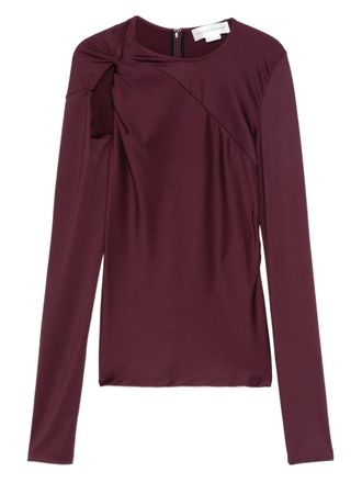 Victoria Beckham twist-detail cut-out top - women - Fabric - 10 - Red