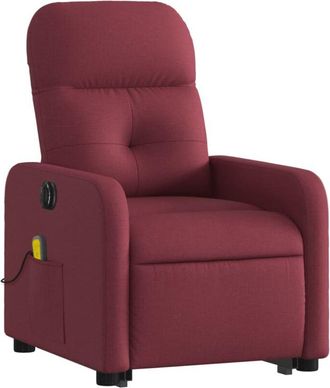 vidaXL Vidaxl - Sill&oacute;n De Masaje Elevable El&eacute;ctrico Tela Rojo Tinto